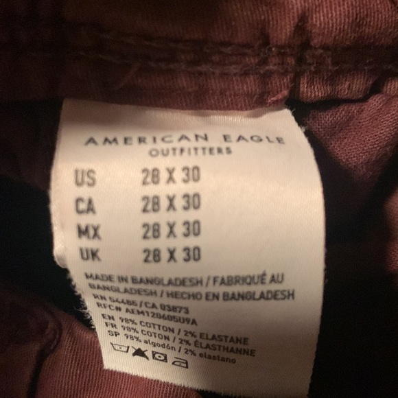 American Eagle Outfitters Next level flex men's 28 x 30Maroon cotton casual pant - Picture 3 of 4